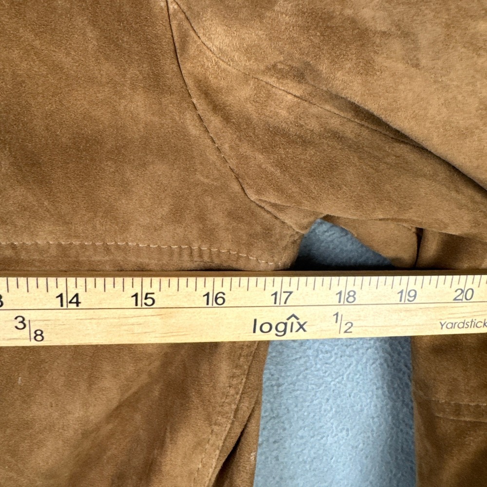 Theory Renna Suede Lamb Leather Bomber Jacket Brown Small Full Zip Pocket - Picture 8 of 9